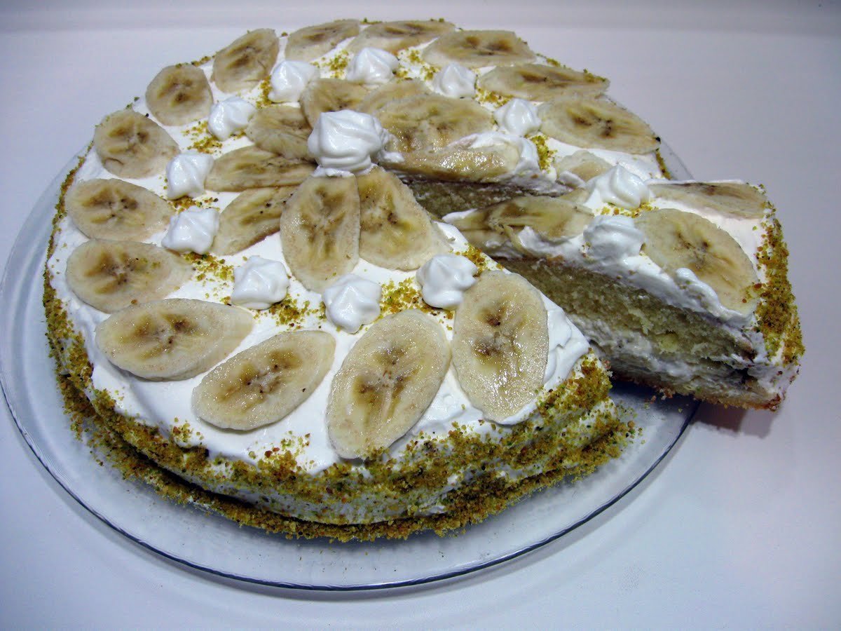 Кухня наизнанку банановый торт