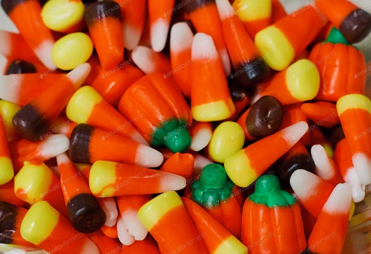 Candy Corn Caramel Apple