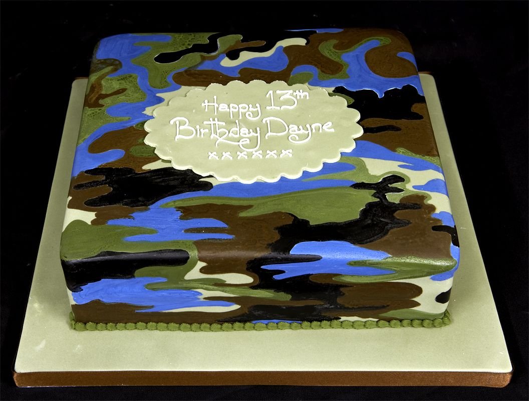 Камуфляжный торт без мастики