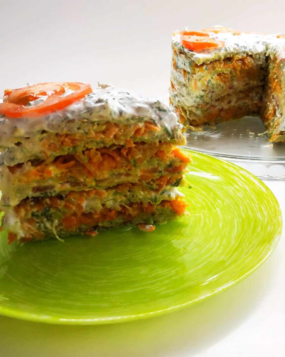 Закусочный торт из кабачка