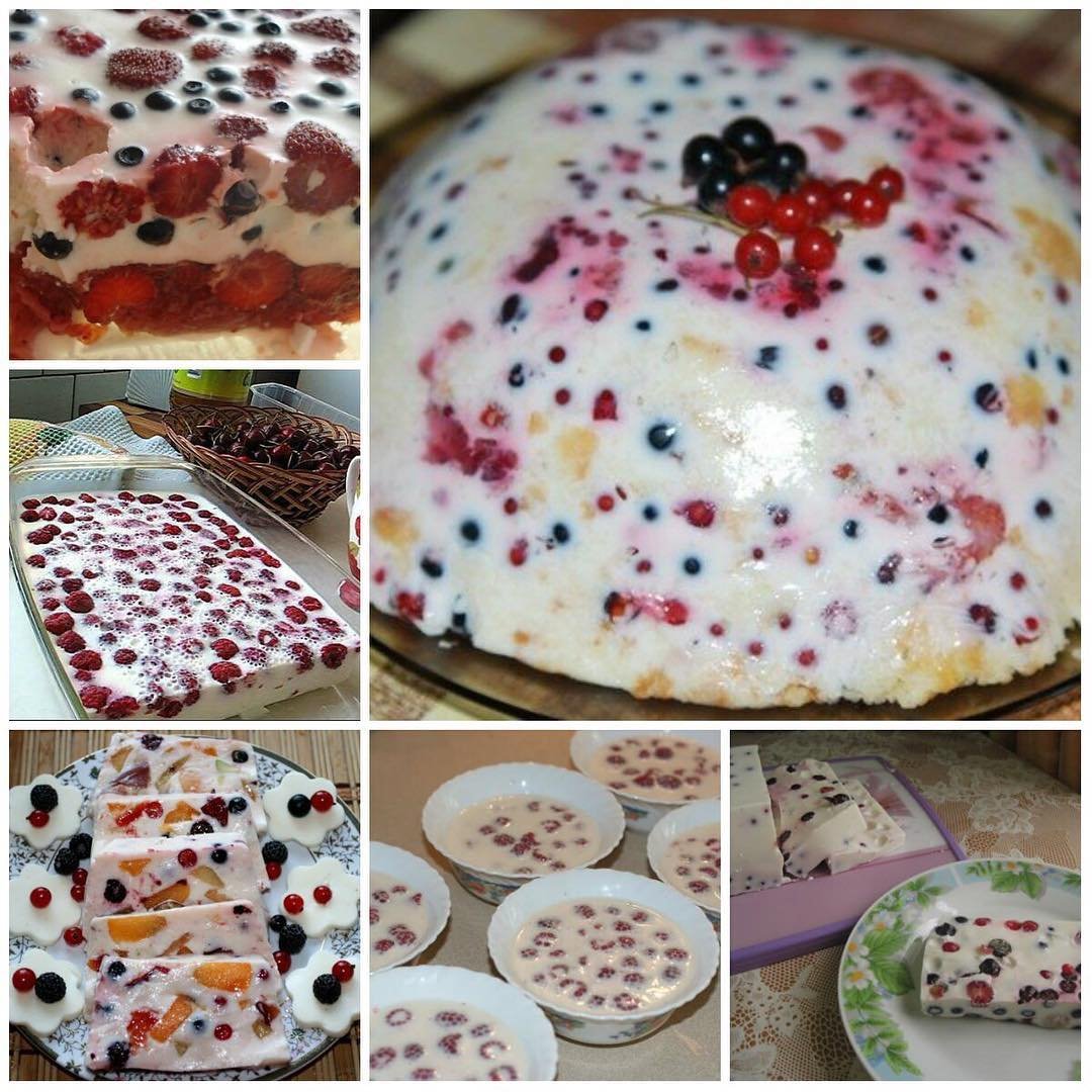 Сметанный десерт с ягодами