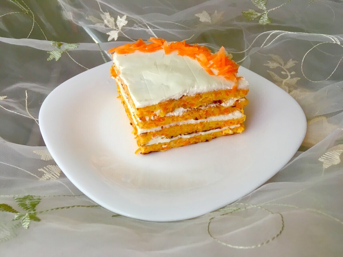 Творожно морковный торт