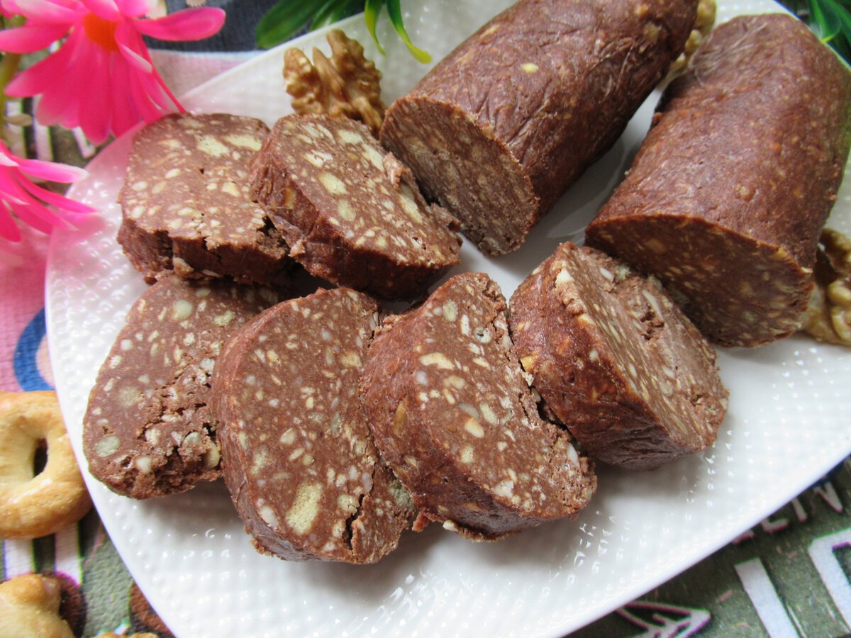 Колбаска из печенья со сгущенкой