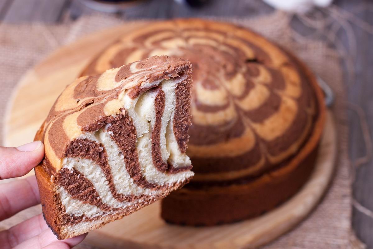 Торт Зебра со сгущенкой