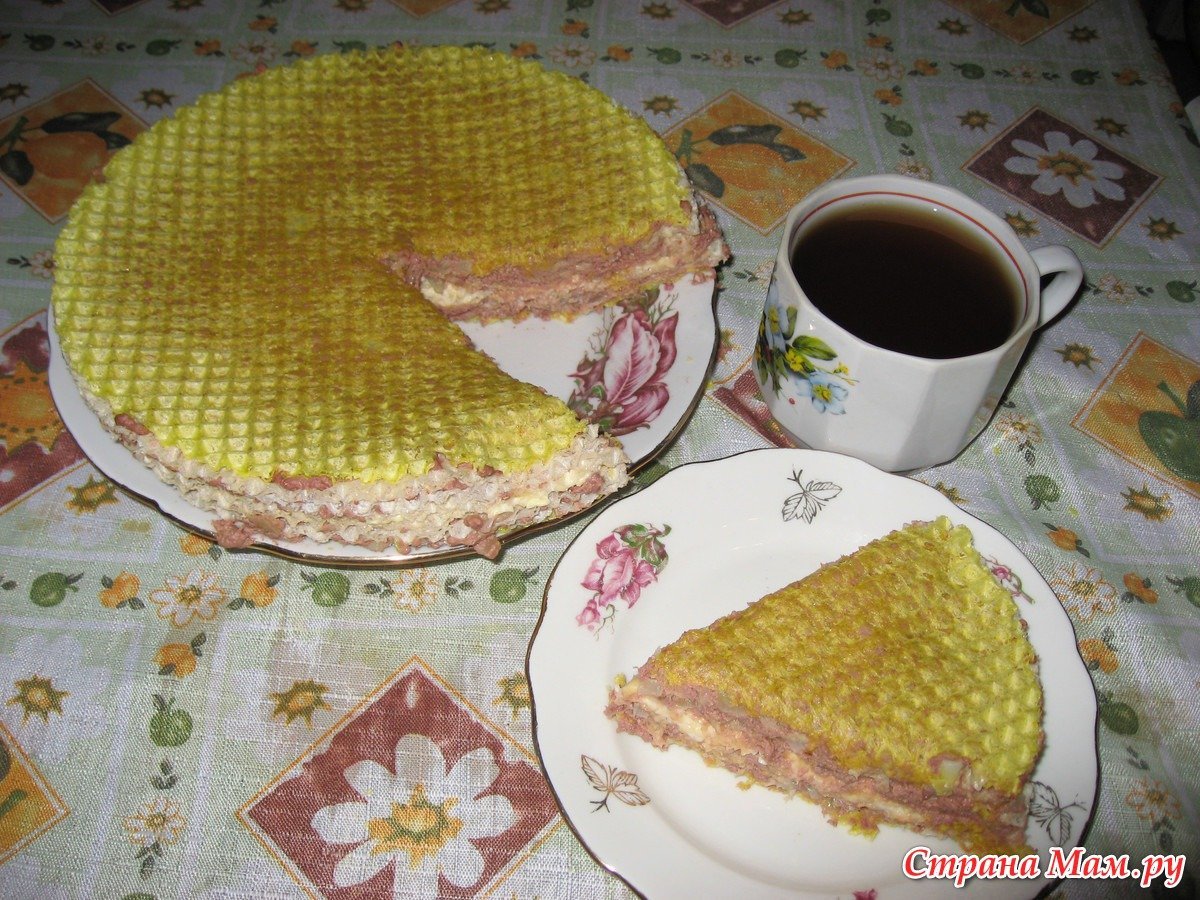 Закусочный торт Наполеон Мимоза