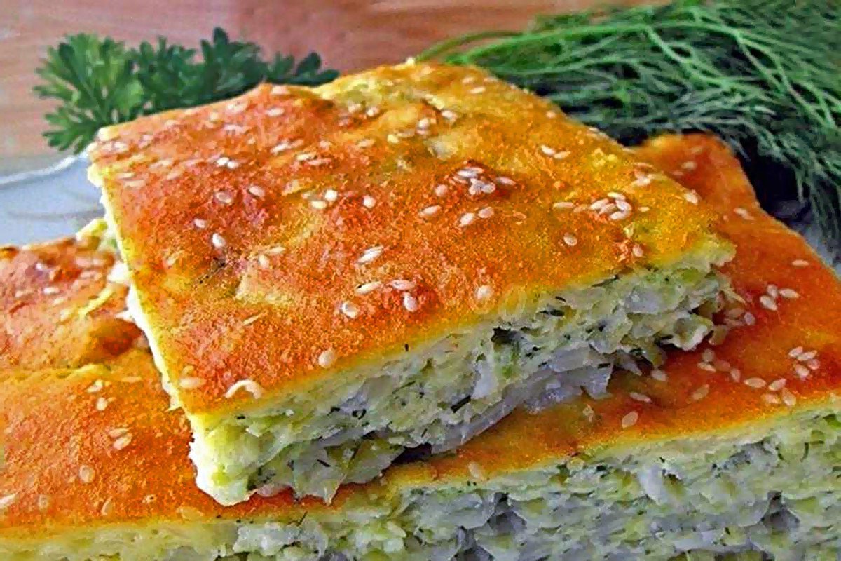 Сырный пирог с зеленым луком