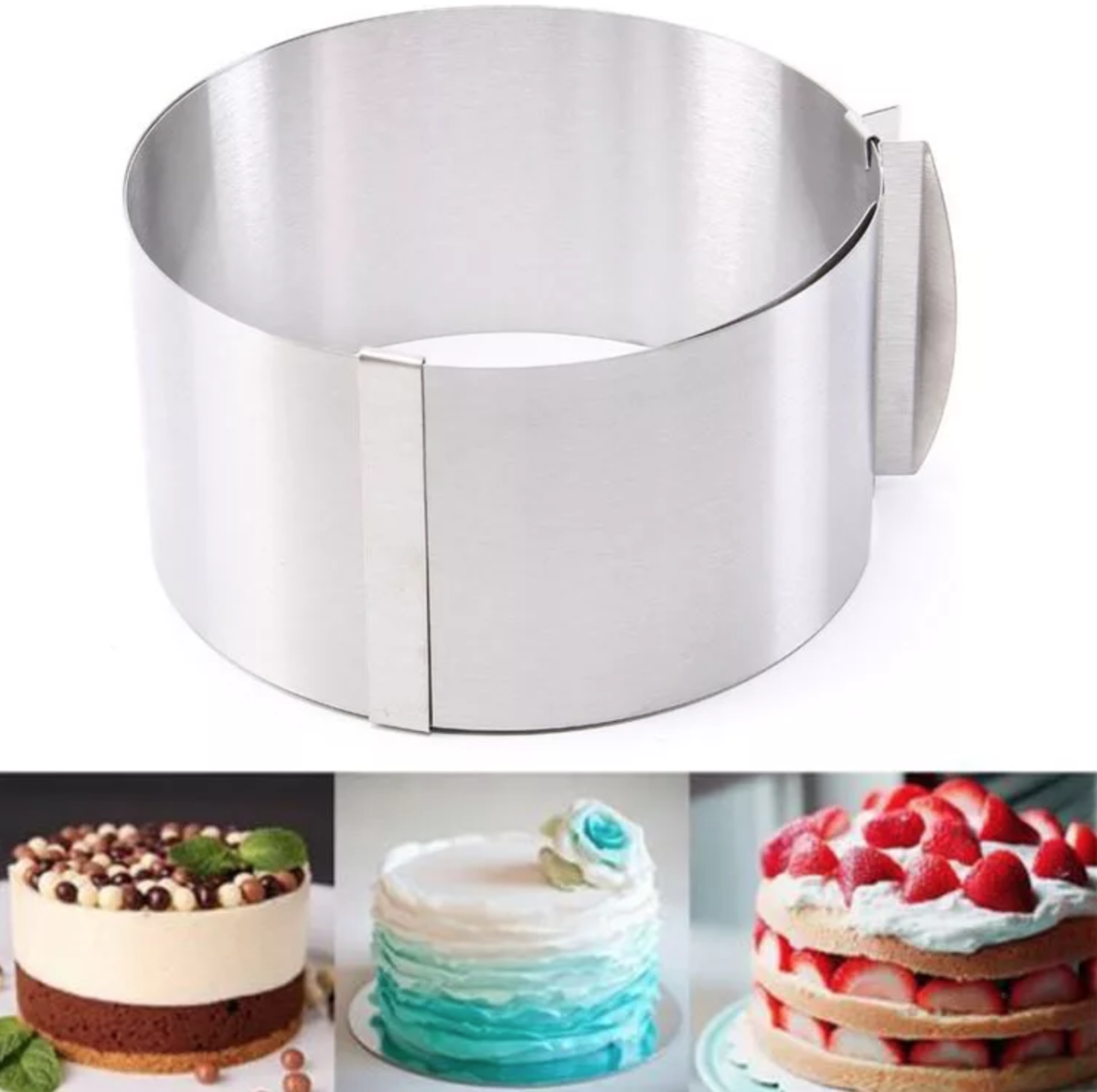 Раздвижное кольцо для торта Cake Ring 16-30 см