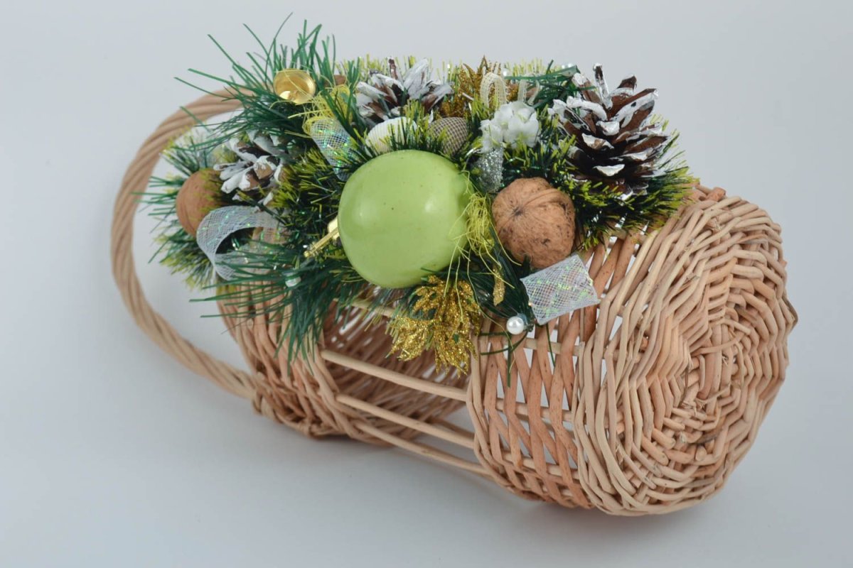 Новогодняя корзина декор