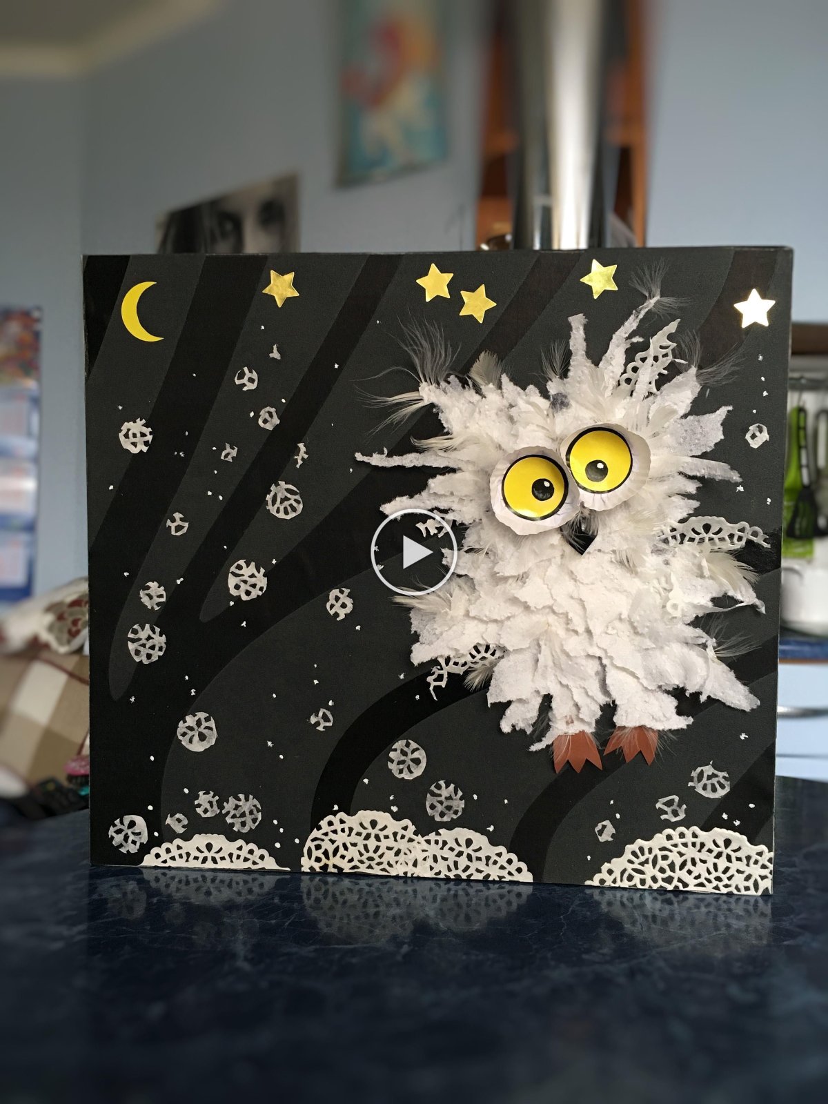 Сова из кофейных зерен