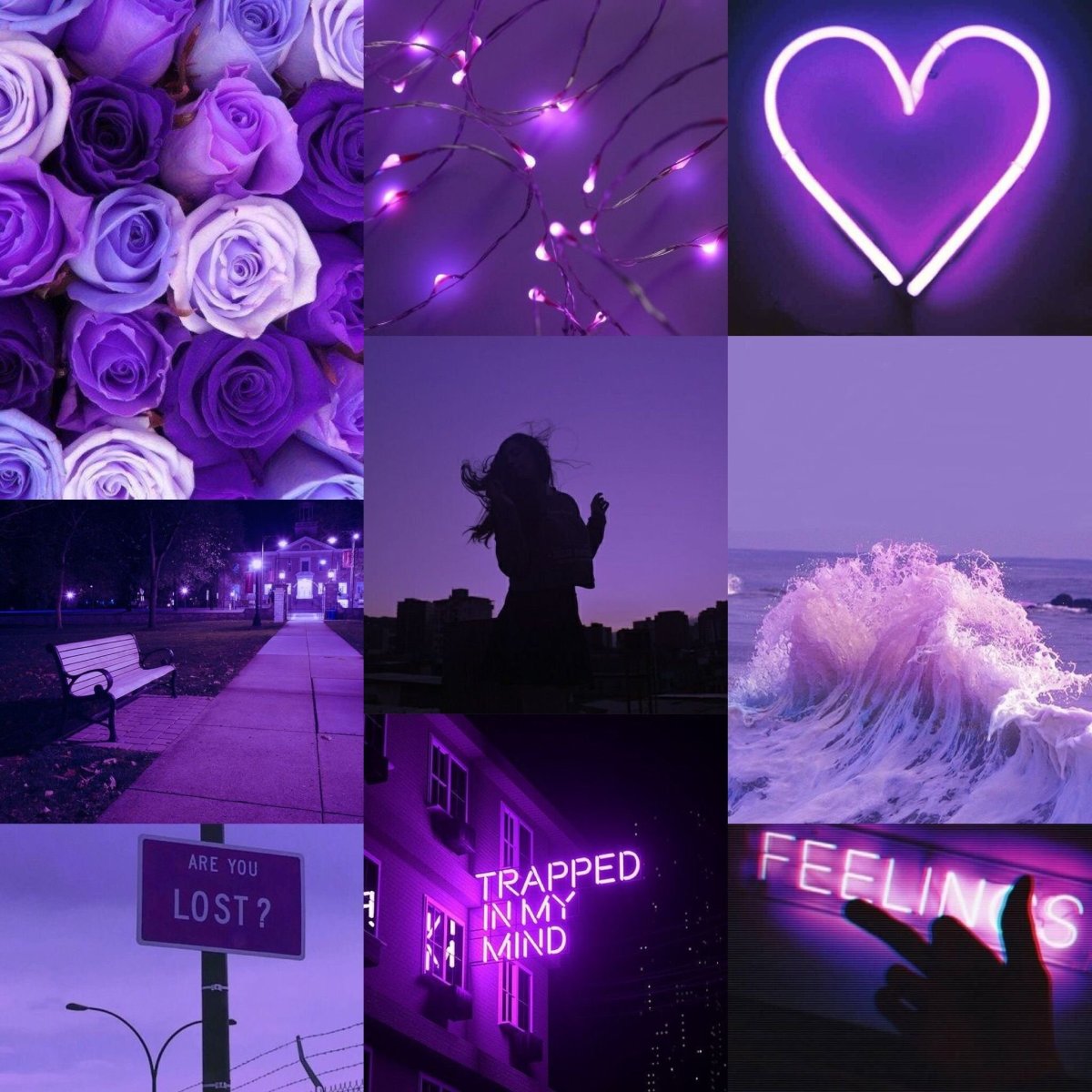 Фиолетовые сердечки эстетика