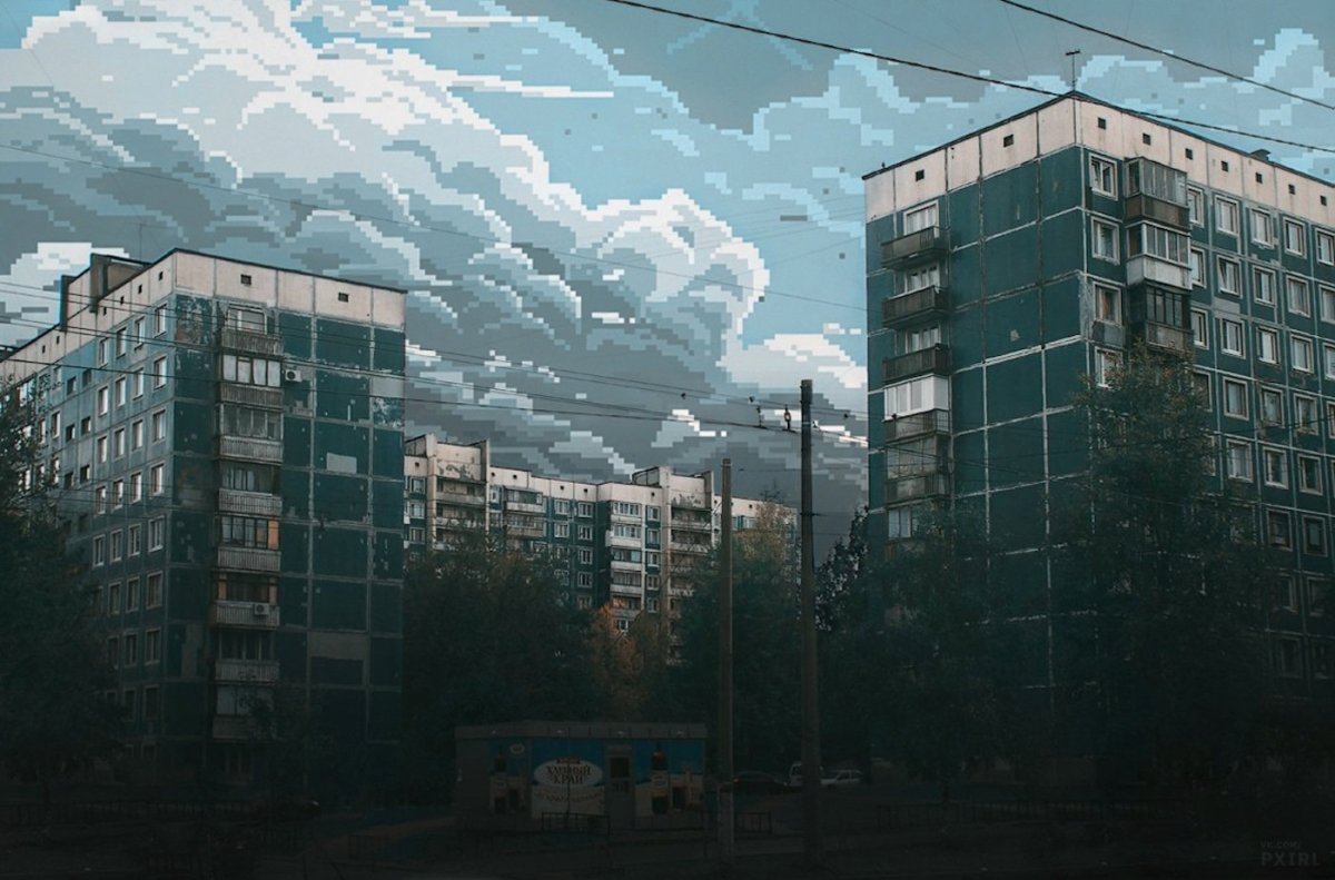 Хрущевки Pixel Art