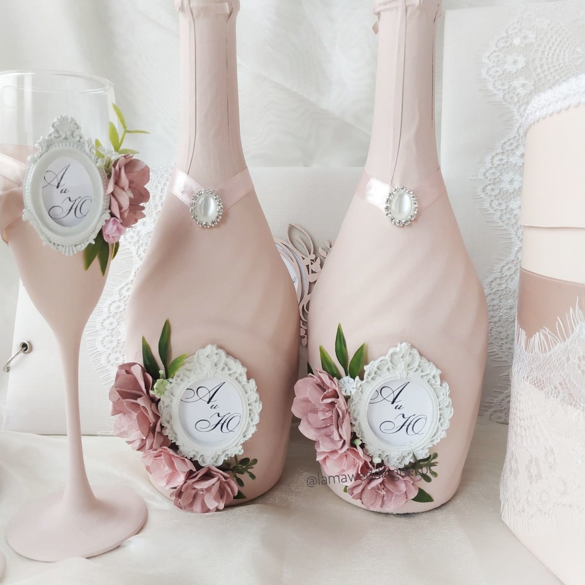 Свадебное шампанское своими руками