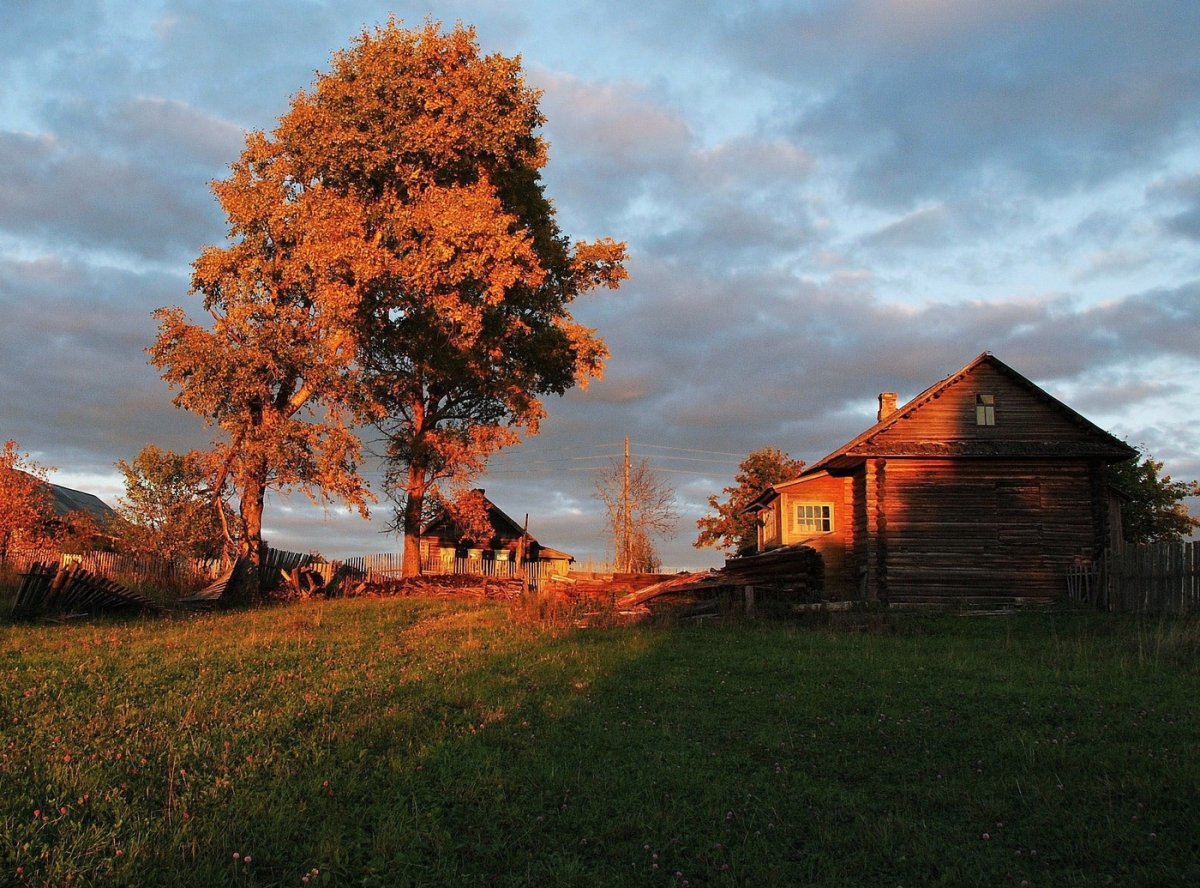 Осень деревня Зенькино