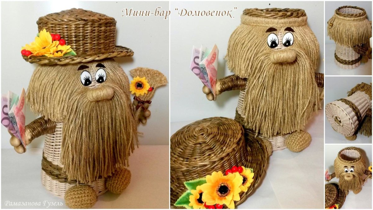 Лицо лешего из лесного материала
