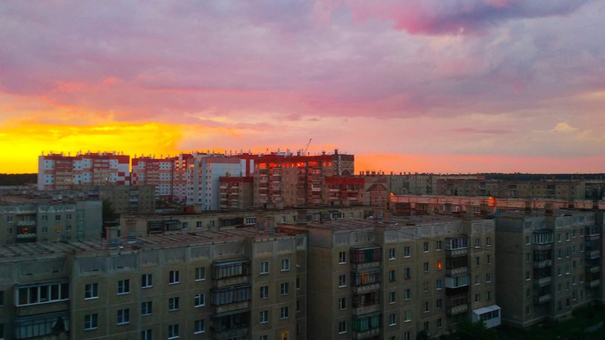Закат в городе