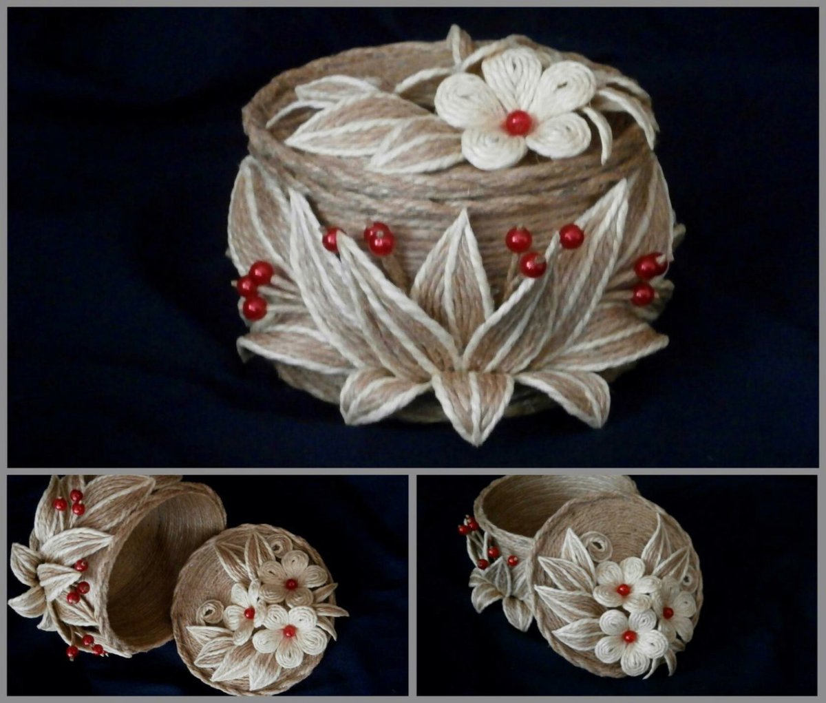 Джутовая филигрань шкатулки