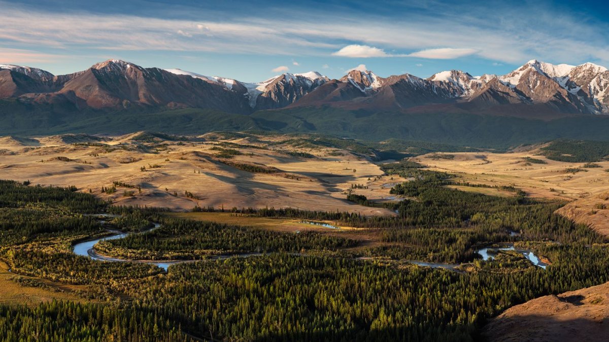 Курайская степь Алтай панорама