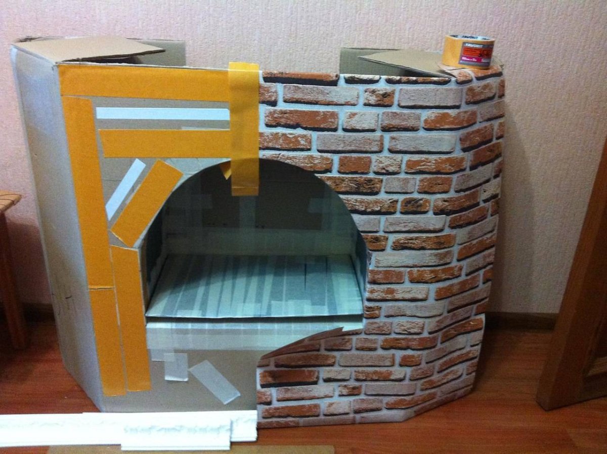 Угловой камин из коробки