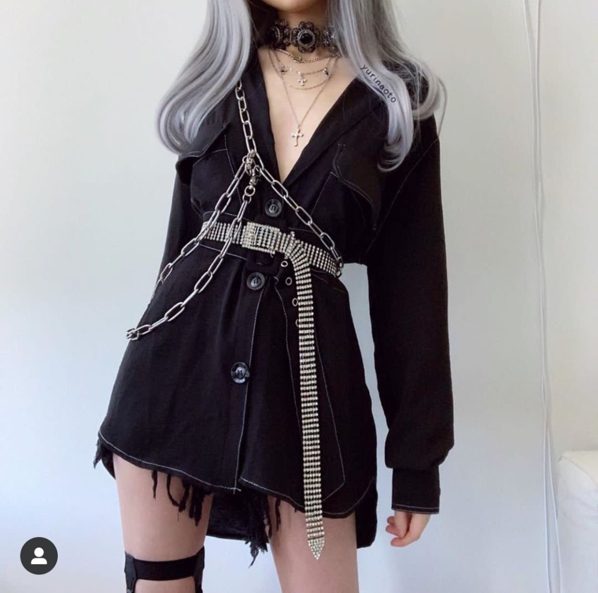 Goth outfit Грандж 2020 корейская одежда