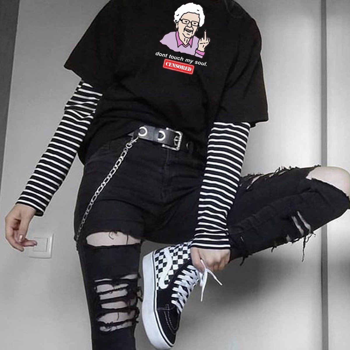 Goth outfit Грандж 2019 корейский