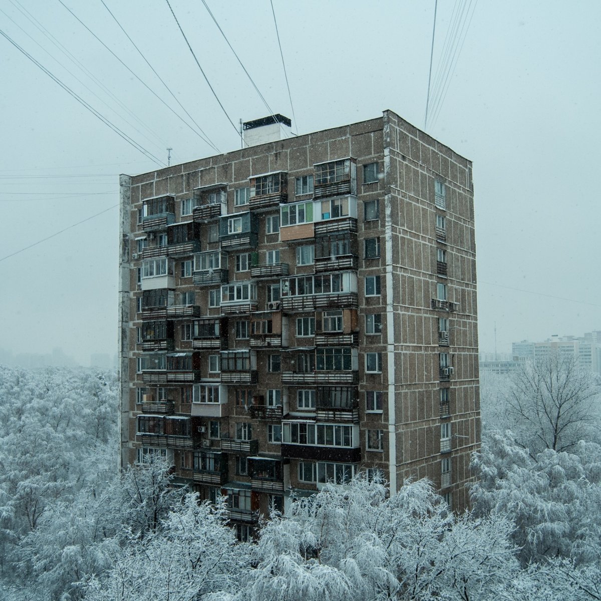 Многоэтажки зимой