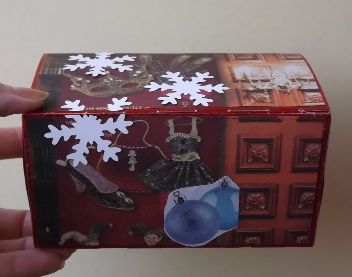 Ёлочная игрушка из коробки из под чая