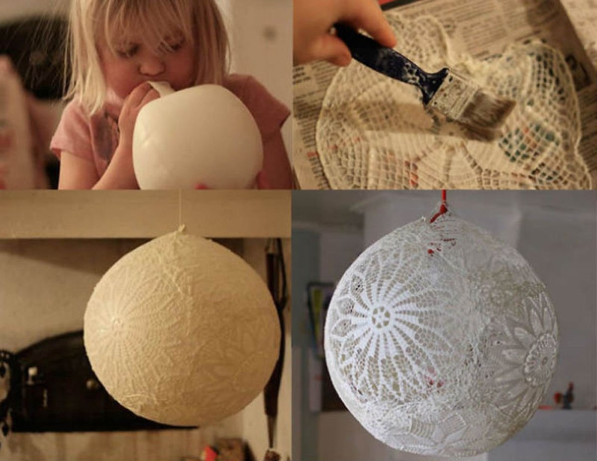 Новогодние игрушки из пенопластовых шаров