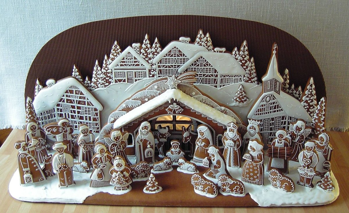 Рождественский вертеп пряник