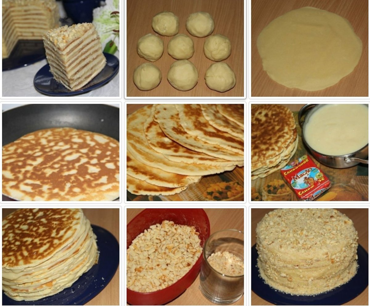 Коржи для торта на сковородке
