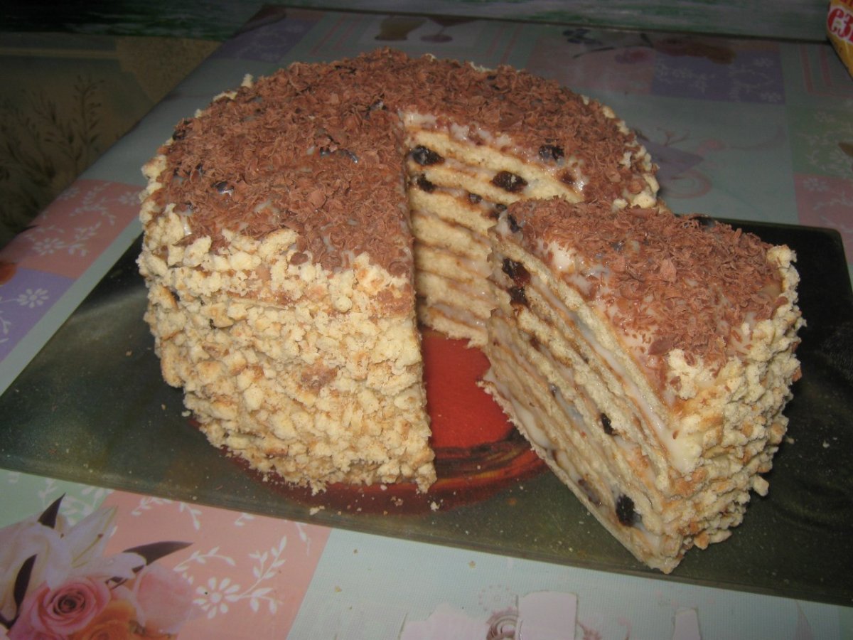 Торт на сковороде со сгущенкой