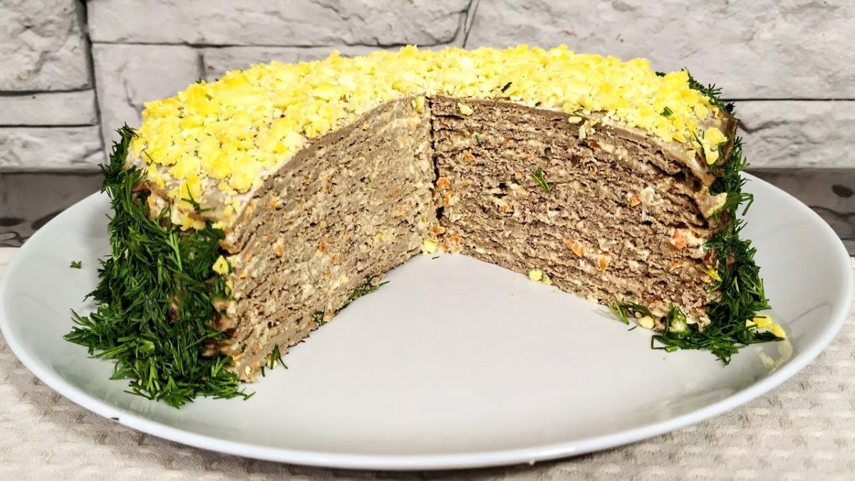 Самый вкусный печёночный тортик!