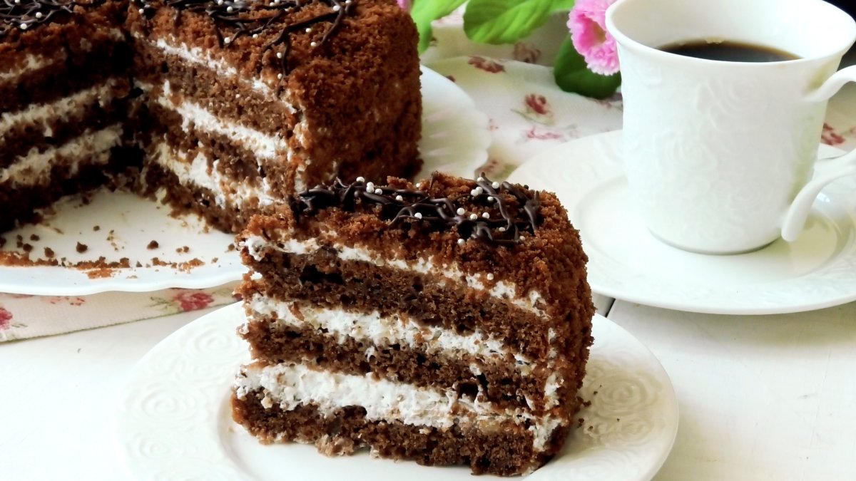 Короткие торты с шоколадным кремом
