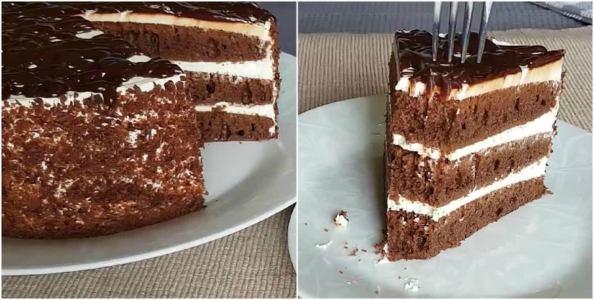 Торт чёрный принц со сгущёнкой