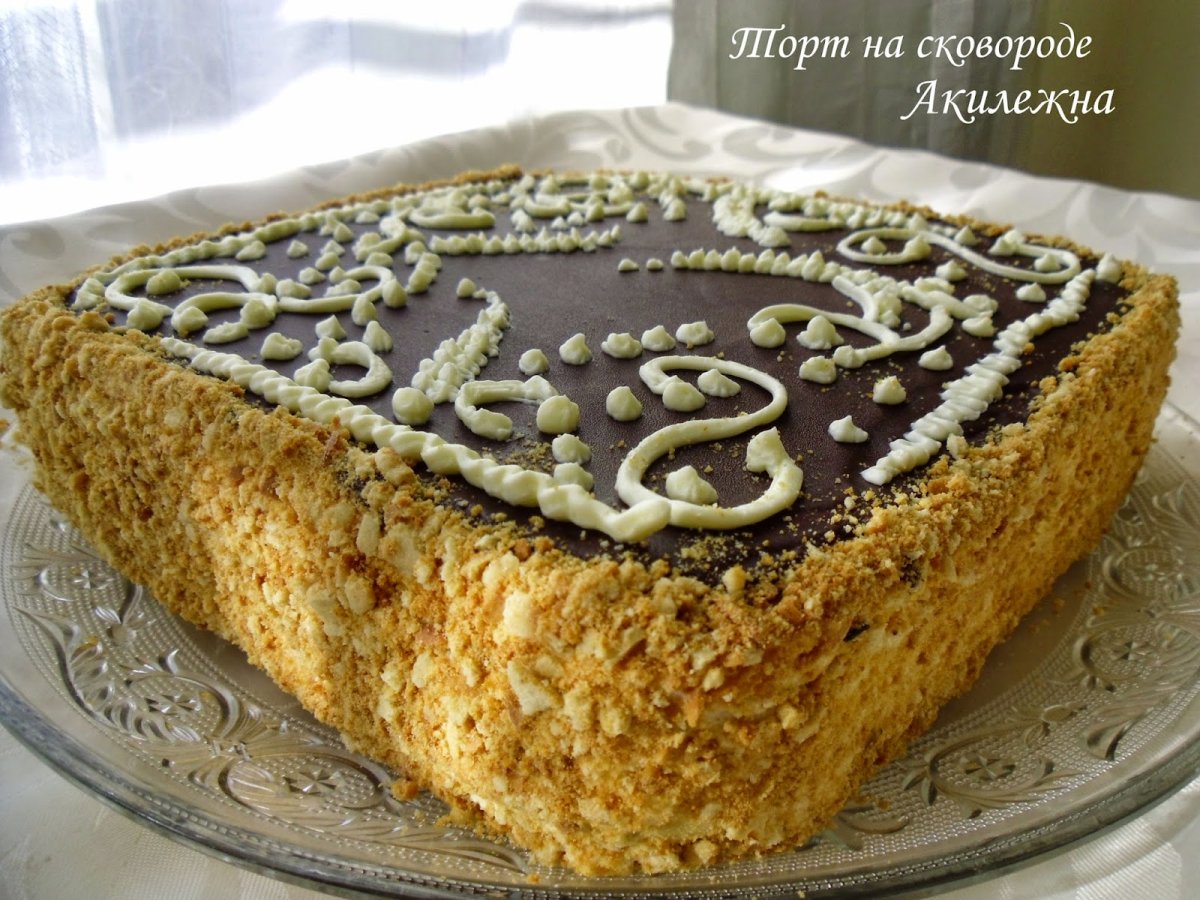 Торт с 1 яйцом на сковороде