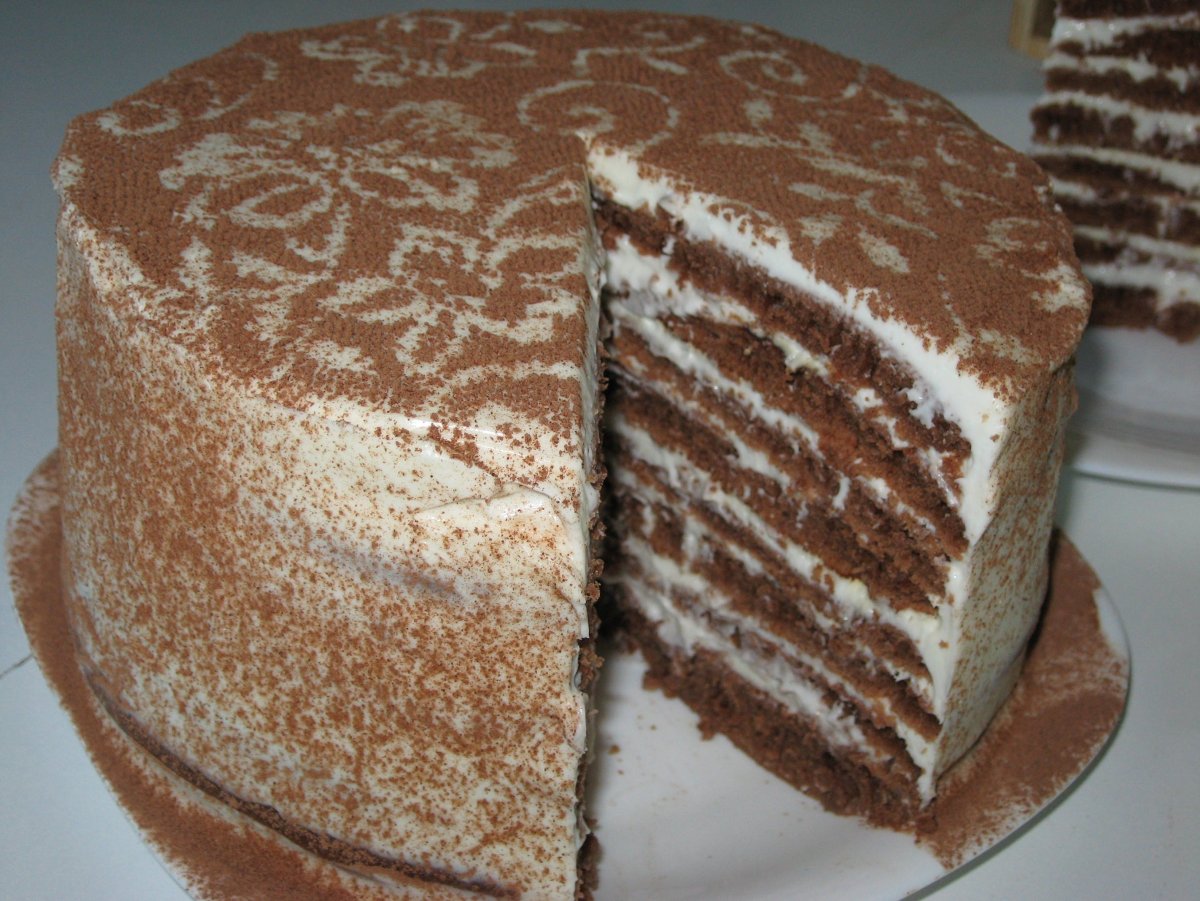 Торт с коржами и сгущенкой