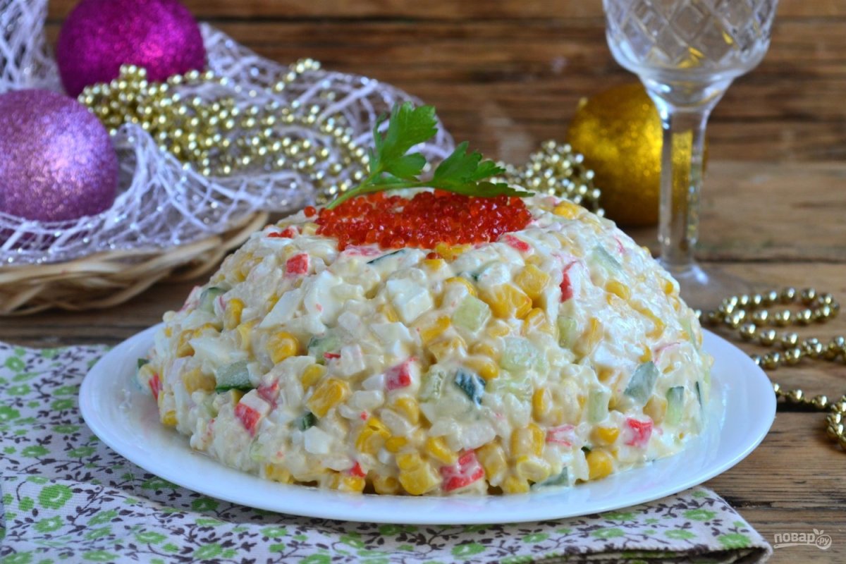 Салат с крабовым мясом от Юлии Высоцкой