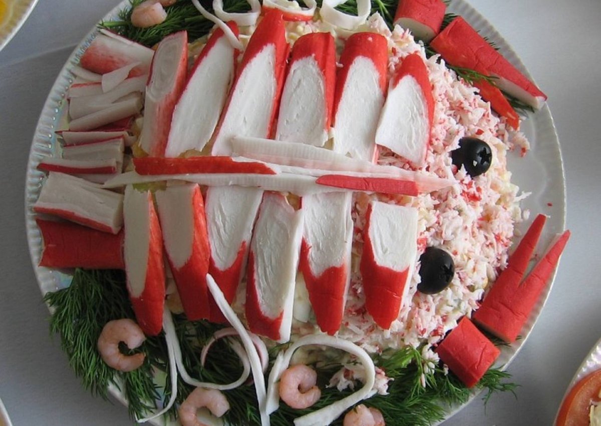 Закуска из крабовых палочек Монастырская изба