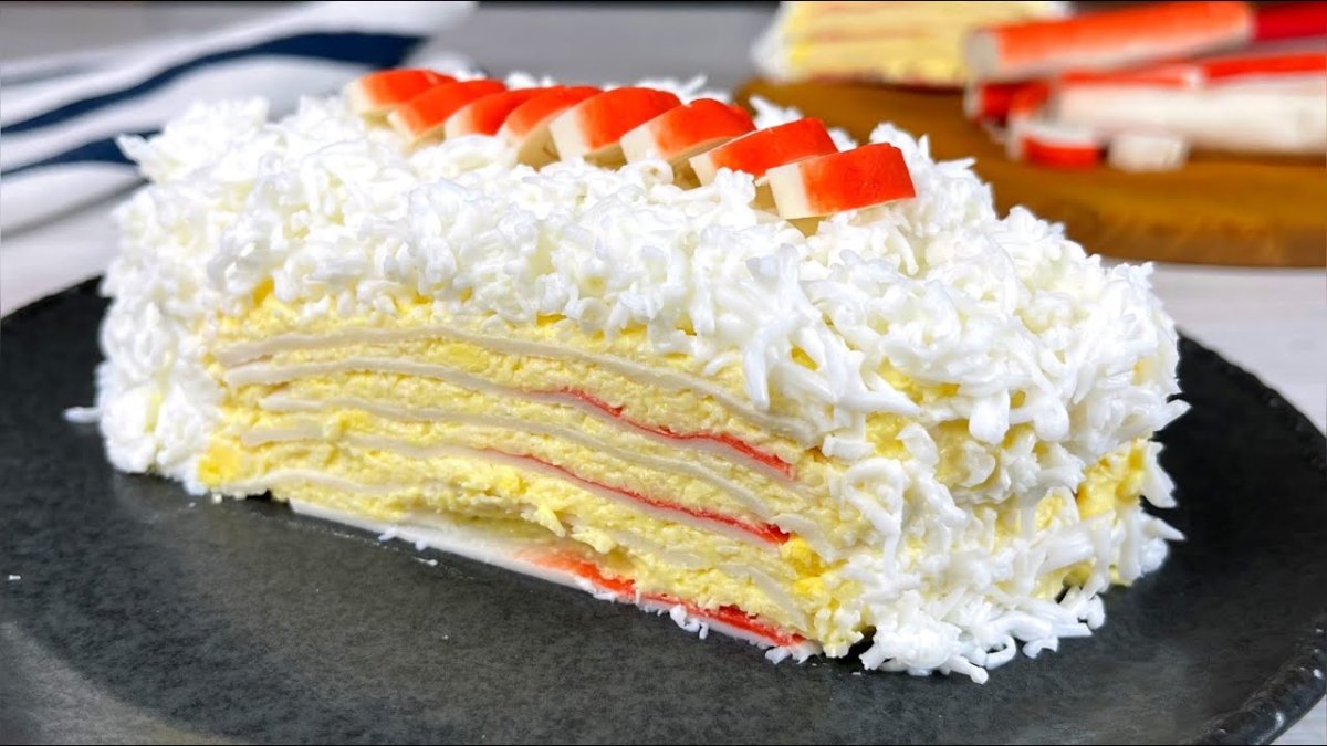 Салат Королевский с креветками и крабовыми палочками