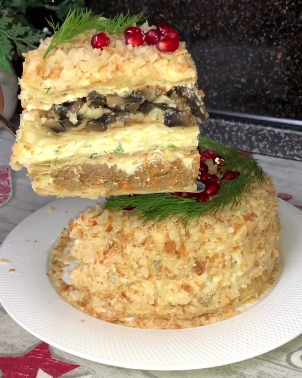 Кабачковый закусочный торт