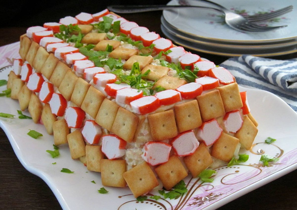 Закуска с крабовыми палочками