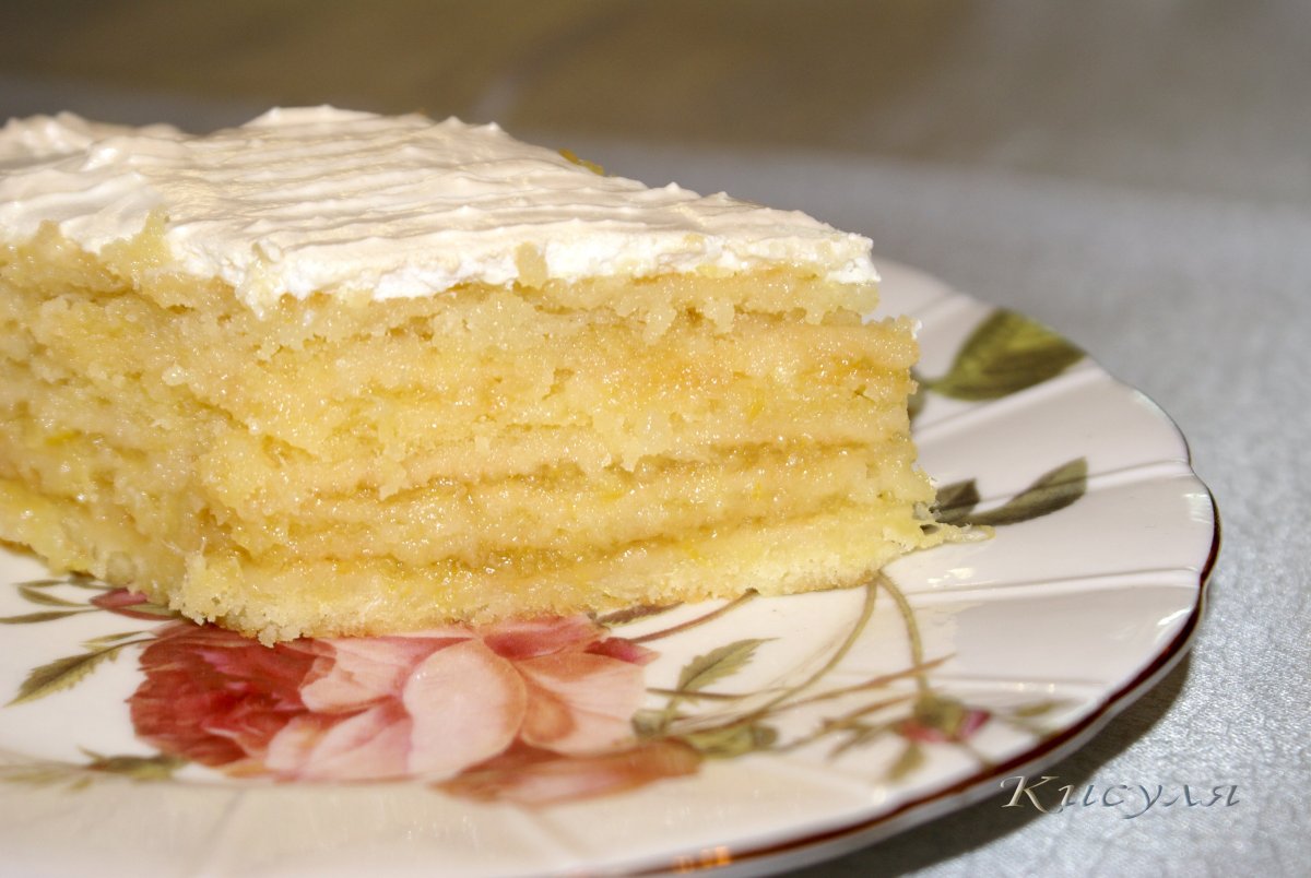 Торт с лимоном и желе