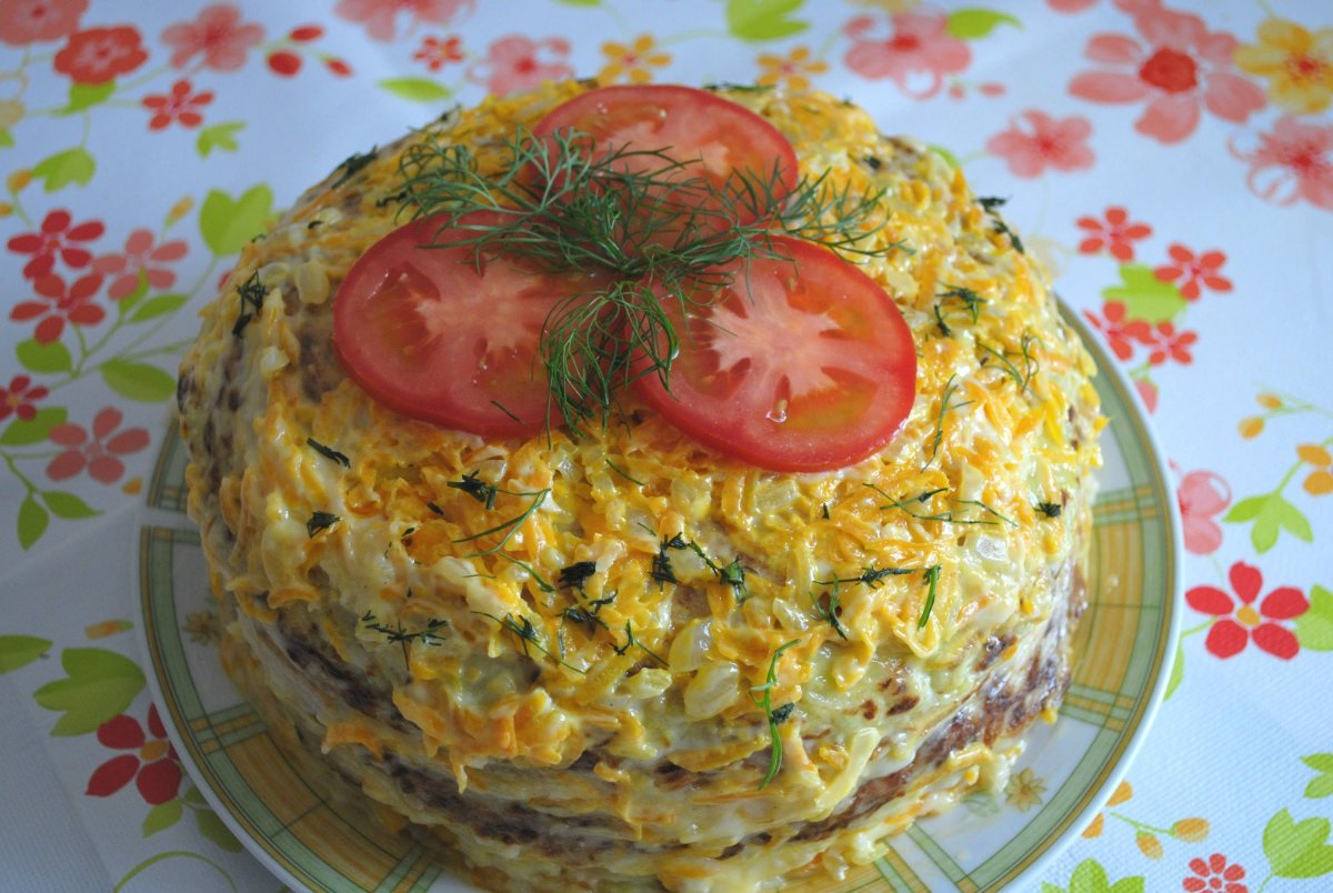 Овощной торт из кабачков