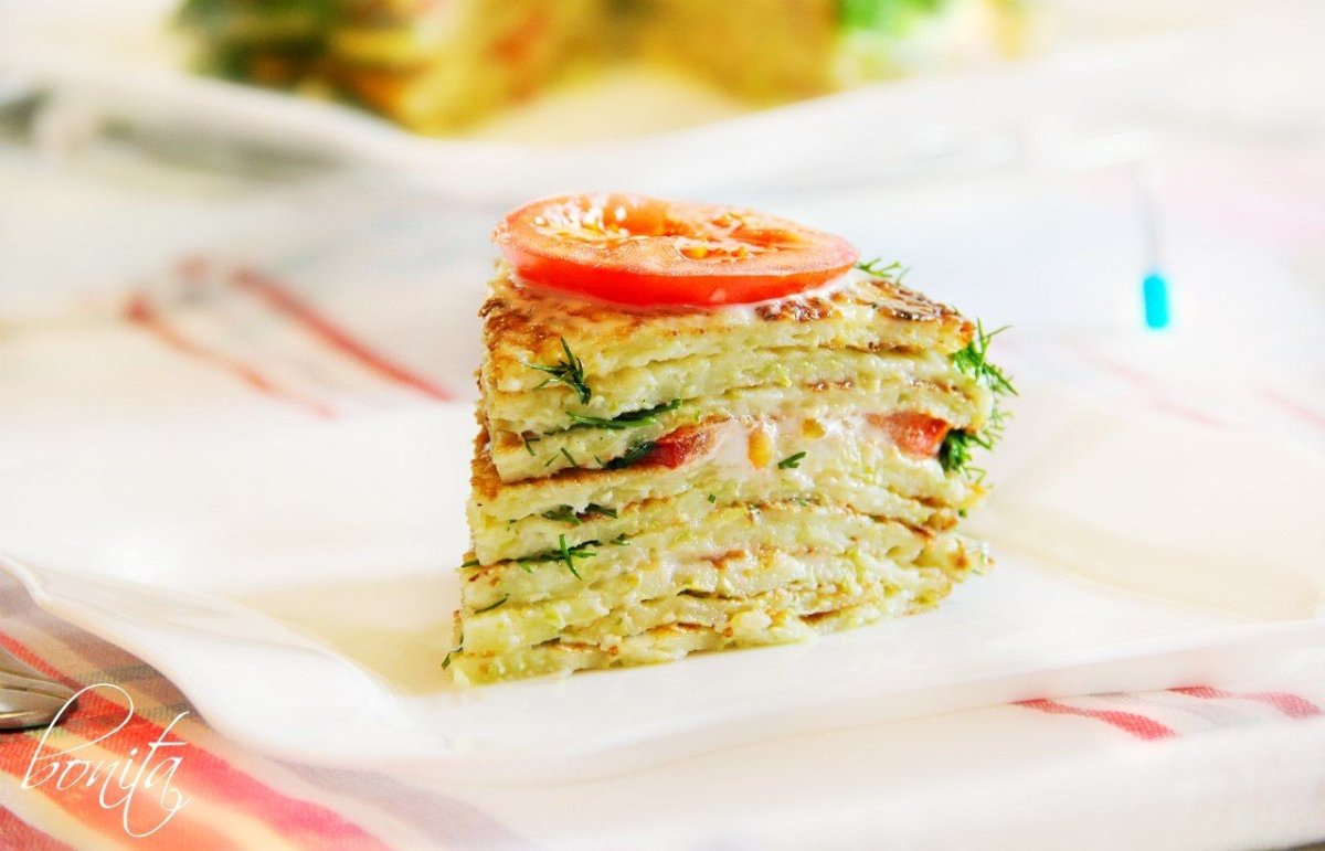 Закусочный торт из кабачка