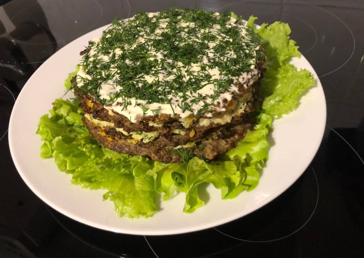 Печёночный торт из куриной