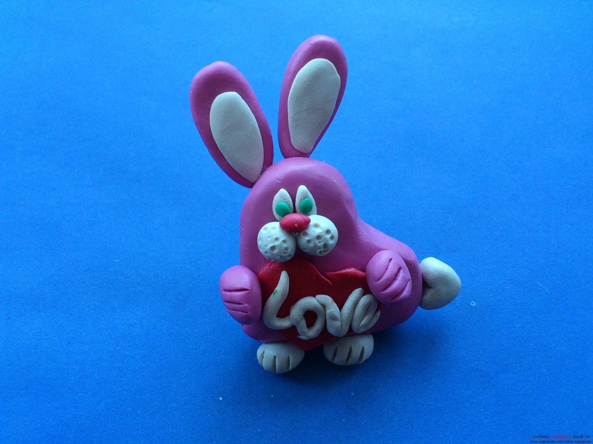 Поделка заяц из пластилина своими руками