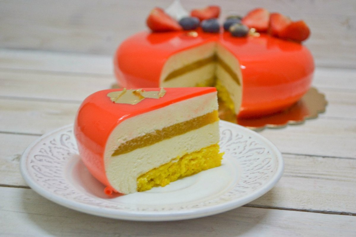 Торт с мандариновым конфи