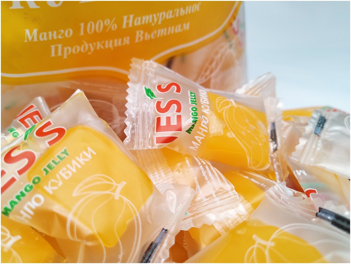 Конфеты манго кубики, 500 гр.