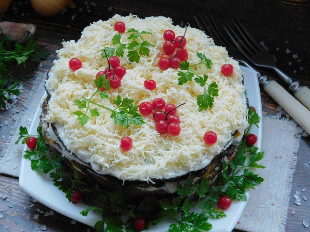 Печеночный торт закусочный
