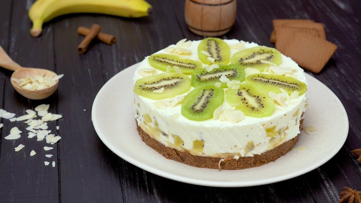 Открытый пирог с киви