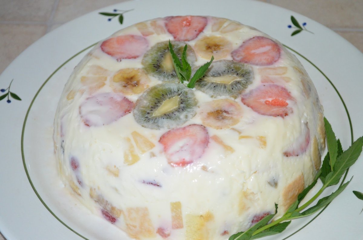 Торт с творогом и желатином